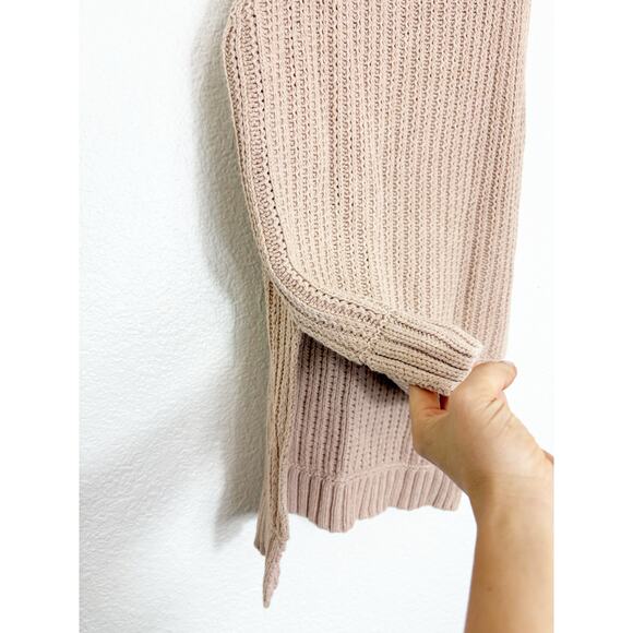 7 For All Mankind Tan Knit Sleeveless Sweater Sz Medium Turtleneck Quiet Luxury - Picture 9 of 12